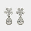 Orecchini in Argento 925 fiore zirconato con goccia pendente