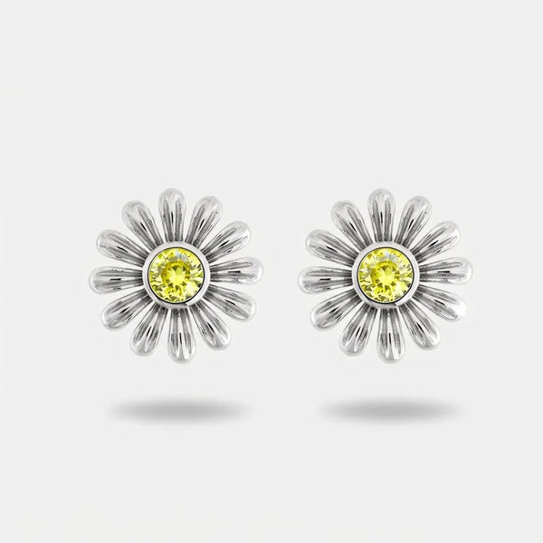 Orecchini in Argento 925 Margherita e petali lucidi