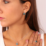 Set in Argento 925 Set di zirconi zaffiro