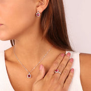 Set in Argento 925 Set zirconi rubi
