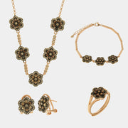 Set in Argento 925 fiori in stile antico