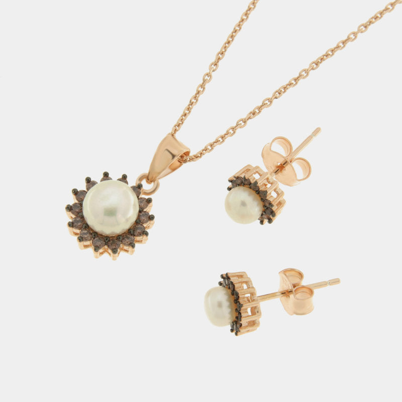 Set in Argento 925 in stile antico con perla Collezione Novecento - BYSIMON gioielli
