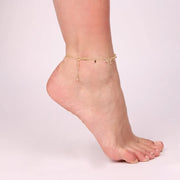 Cavigliera in Argento con stelle e cristalli bianchi