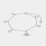 Cavigliera in Argento con cristalli bianchi - cavigliera donna BYSIMON