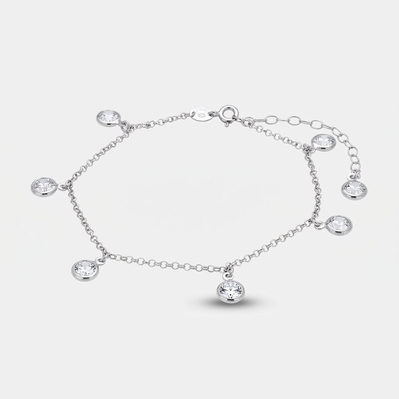 Cavigliera in Argento con cristalli bianchi - cavigliera donna BYSIMON