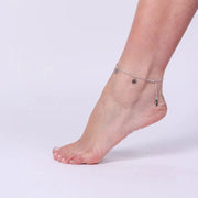 Cavigliera in Argento con cristalli e stelle pendenti