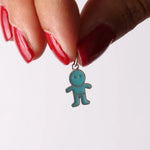 Ciondolo in Argento 925 a forma di bambino con smalto azzurro BYS - gioiello BySimon