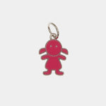 Ciondolo in Argento 925 a forma di bambina con smalto rosa BYS - gioiello BySimon