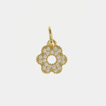 Ciondolo in Argento 925 a forma di fiore con zirconi bianchi placcato oro giallo BYS - gioiello BySimon