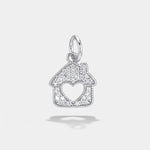 Ciondolo in Argento 925 a forma di casa con zirconi bianchi BYS - gioiello BySimon
