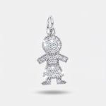 Ciondolo in Argento 925 a forma di mamma con zirconi bianchi BYS - gioiello BySimon