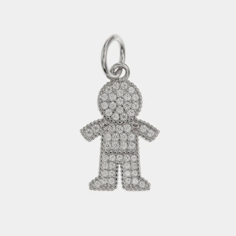 Ciondolo in Argento 925 a forma di papà con zirconi bianchi BYS - gioiello BySimon