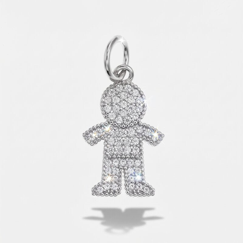 Ciondolo in Argento 925 a forma di papà con zirconi bianchi BYS - gioiello BySimon