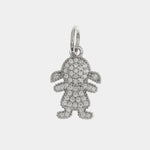 Ciondolo in Argento 925 a forma di bimba con zirconi bianchi - BYSIMON gioielli