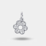 Ciondolo in Argento 925 ciondolo a forma di fiore tempestato da zirconi bianchi BYS - gioiello BySimon