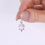 Ciondolo in Argento 925 campanella con scritta capri bianca in silver