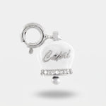 Ciondolo in Argento 925 campanella con scritta capri bianca in silver