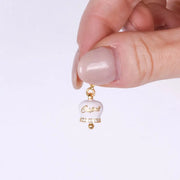 Ciondolo in Argento 925 campanella con scritta capri bianca in gold