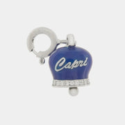 Ciondolo in Argento 925 campanella scritta capri blu