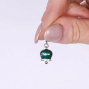 Ciondolo in Argento 925 campanella scritta capri  verde