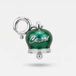 Ciondolo in Argento 925 campanella scritta capri  verde