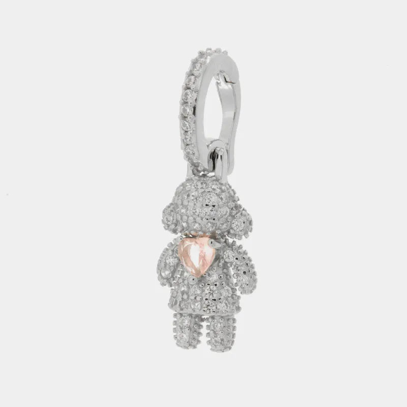 Ciondolo in Argento 925 con bimba e cuore rosa
