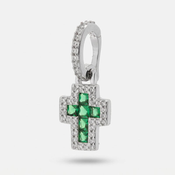 Ciondolo in Argento 925 con croce verde - BYSIMON gioielli