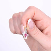 Ciondolo in Argento 925 con croce rossa