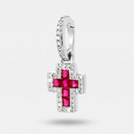 Ciondolo in Argento 925 con croce rossa - BYSIMON gioielli