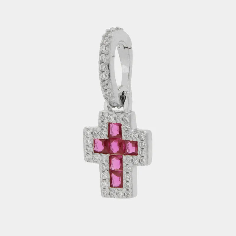 Ciondolo in Argento 925 con croce rossa