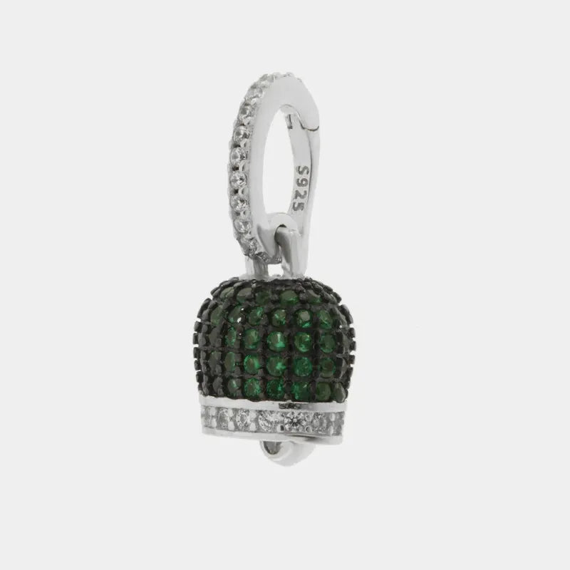 Ciondolo in Argento 925 con campanella verde
