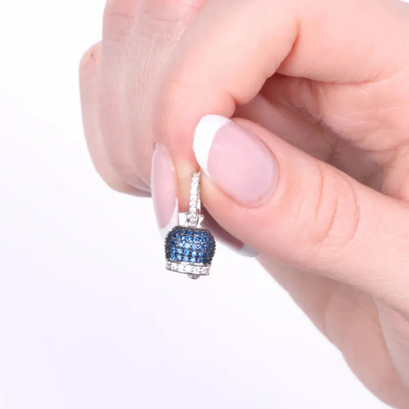 Ciondolo in Argento 925 con campanella blu