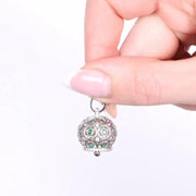 Ciondolo in Argento 925 con campanella e zirconi verdi