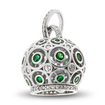 Ciondolo in Argento 925 con campanella e zirconi verdi