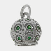 Ciondolo in Argento 925 con campanella e zirconi verdi