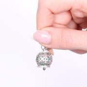 Ciondolo in Argento 925 con campanella e zirconi verdi