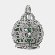 Ciondolo in Argento 925 con campanella e zirconi verdi