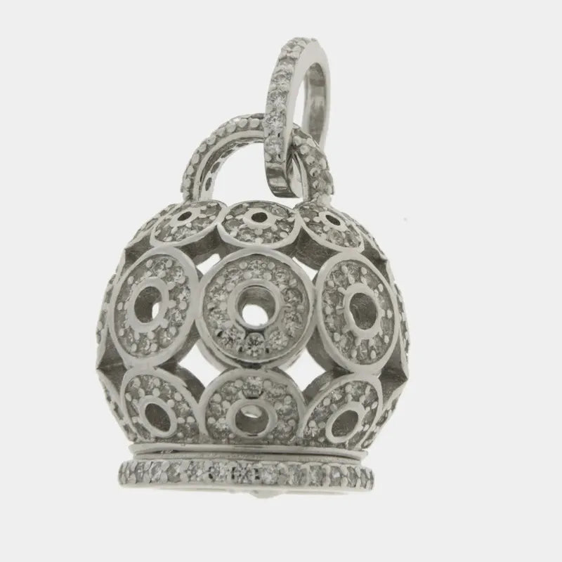 Ciondolo in Argento 925 con campanella zirconata