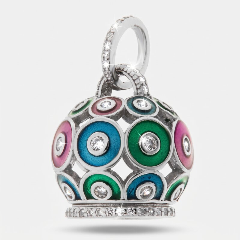 Ciondolo in Argento 925 con campanella e smalti colorati