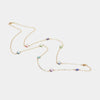 Collana in Argento 925 catena lunga con cristalli multicolore