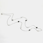 Collana in Argento 925 catena lunga con punti luce sparsi di cristalli neri - BYSIMON gioielli