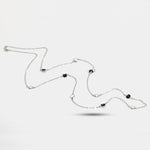 Collana in Argento 925 catena lunga con punti luce sparsi di cristalli neri - BYSIMON gioielli
