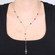 Collana in Argento 925 rosario a perline nere.