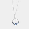 Collana in Argento 925 a goccia con zirconi blu
