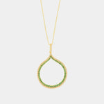 Collana in Argento 925 con forma ovale con zirconi verdi