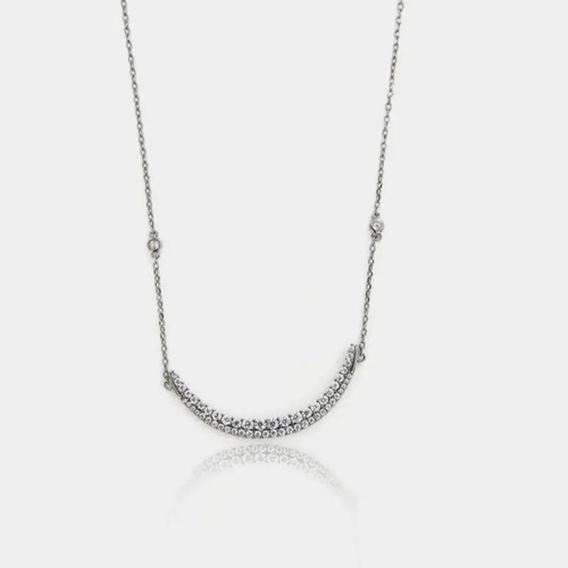 Collana in Argento 925 con mezza luna zirconata