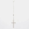 Collana in Argento 925  rosario con croce pendente impreziosita da zirconi