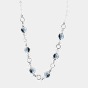 Collana in Argento 925  impreziosita da Cristalli bianchi e fumè