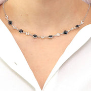 Collana in Argento 925  impreziosita da Cristalli bianchi e fumè