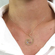 Collana in Argento 925  con cristalli multicolore